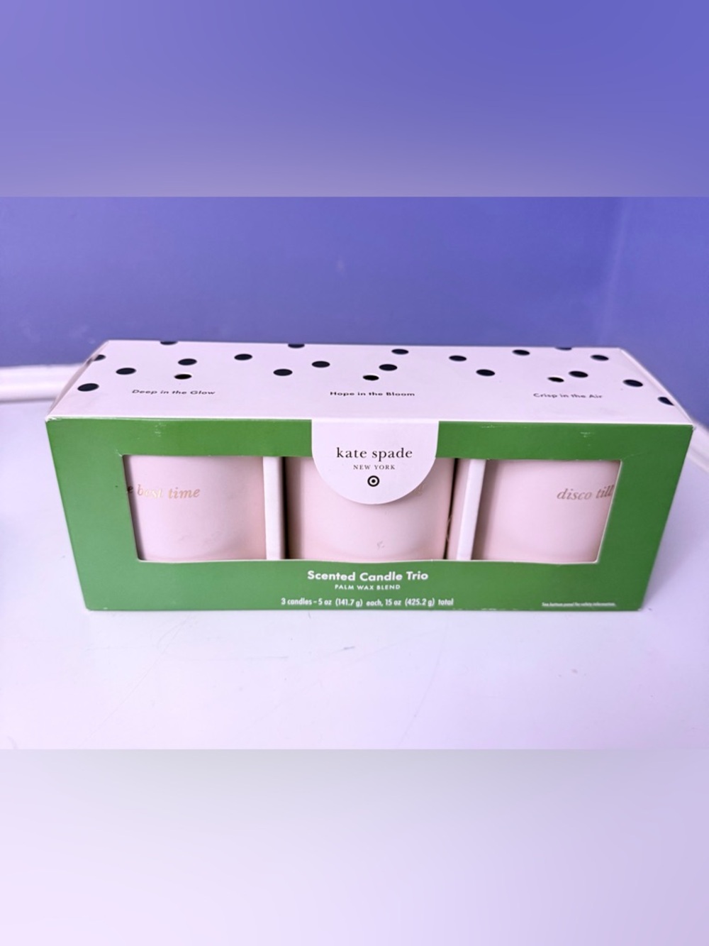 Kate Spade New York X Target Candle Trio (3), Ceramic Jar, Pink Blue Green Cream